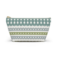Ribbon Candy Accessory Pouch w T-bottom in Aqua